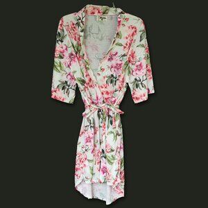 Show Me Your Mumu Brie Robe Pink Rose Floral Bridesmaid Feminine Kimono Style